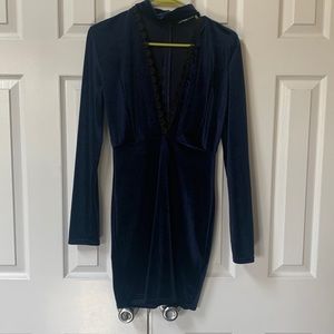 Velvet blue party dress